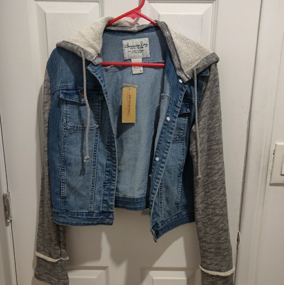 New American Rag hooded combo denim jacket